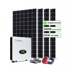 25 سنة الضمان 5kw شبكة مرتبطة بنظام الطاقة الشمسية للاستخدام المنزلي