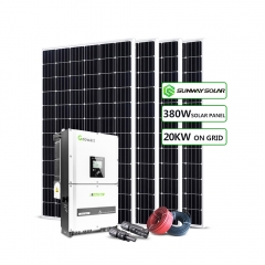 20kw على شبكة نظام الطاقة الشمسية المنزل بدون بطاريات