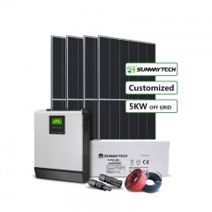 سهلة التركيب السكنية 5kw خارج الشبكة نظام الطاقة الشمسية